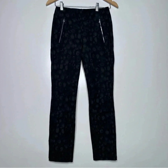 Rag & Bone NWOT Simone Black Leopard Print Zip Pocket High Rise Pants Size 2 - Picture 3 of 12